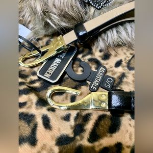 💎STEVE MADDEN💎CINTO AJUSTABLE 💎NEGRO MATE BRILLOSO💎#SM24